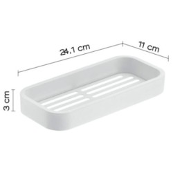 OUTLINE JABONERA RECTANGULAR DUCHA BLANCO