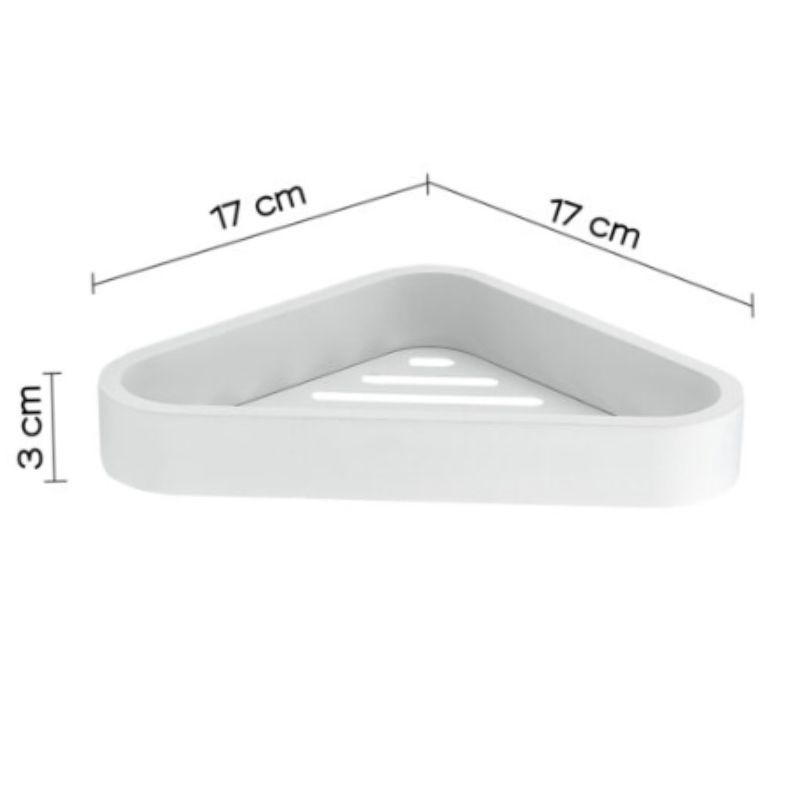 Jabonera angular ducha Outline blanco mate 16,9x16,9x3 cm