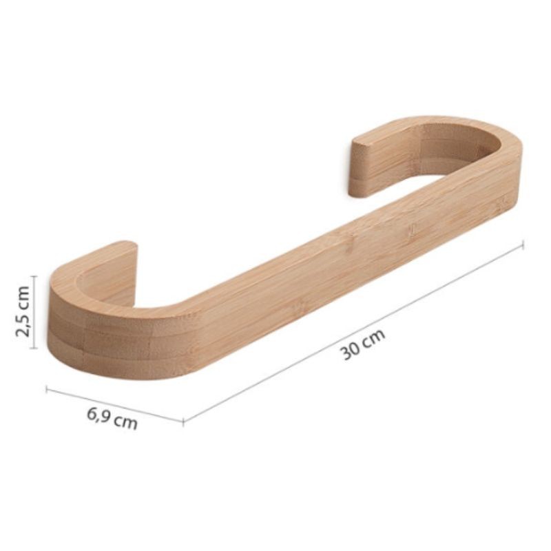 Toallero de barra Himalaya bambú natural 30x6,9x2,5 cm