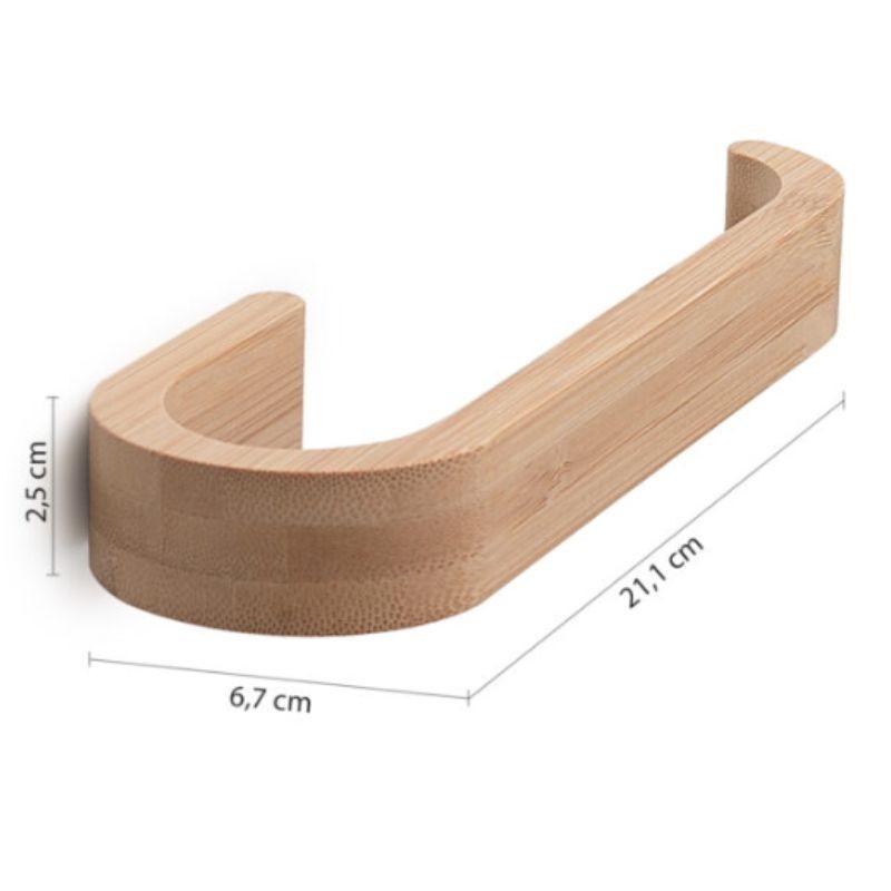 Toallero de argolla Himalaya bambú natural 21,1x6,7x2,5 cm
