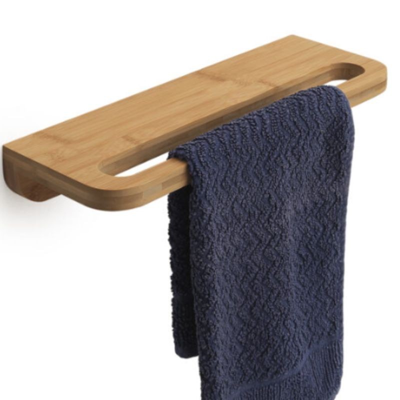 Estante con toallero Himalaya bambú natural 40x14,5x6 cm