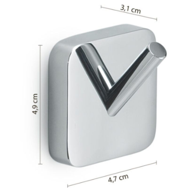 Colgador doble Tonga cromado 4,7x3,1x4,9 cm