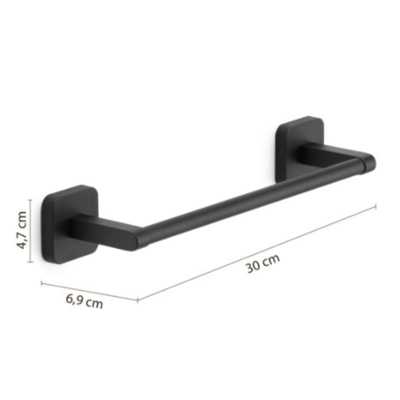 Toallero Tonga negro 30 cm 30x6,9x4,7 cm