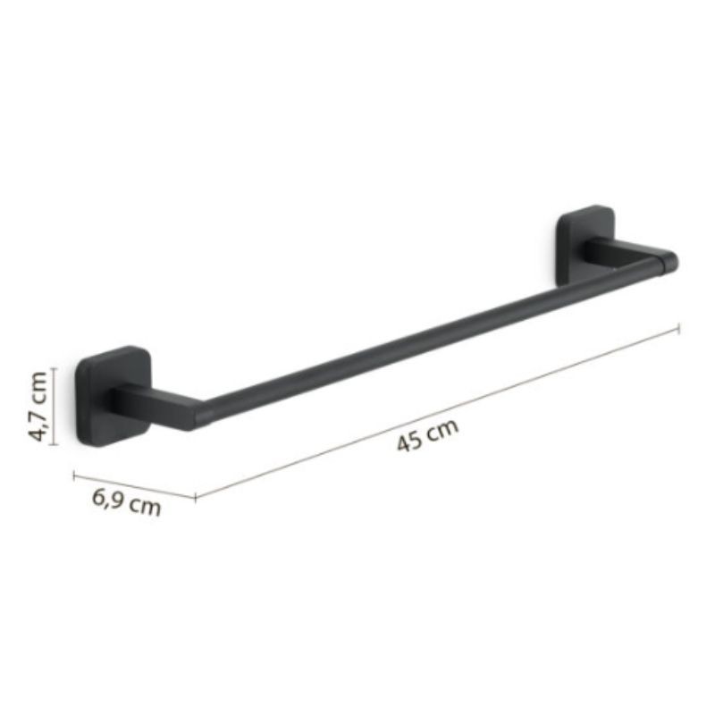 Toallero Tonga negro 45 cm 45x6,9x4,7 cm