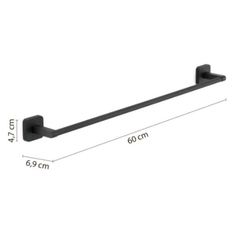 Toallero Tonga negro 60 cm 60x6,9x4,7 cm