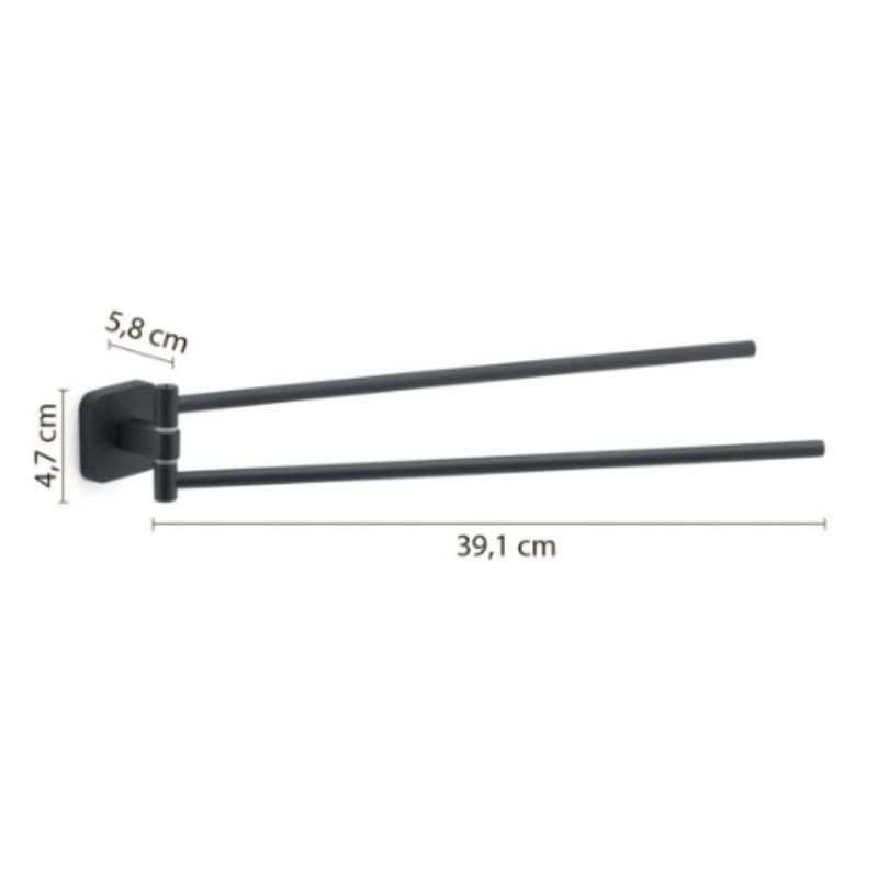 Toallero articulado Tonga negro 4,7x39,1x5,8 cm