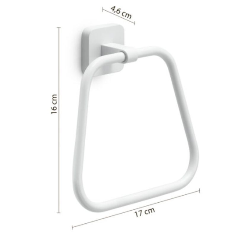 Toallero de argolla Tonga blanco 17x4,6x16 cm