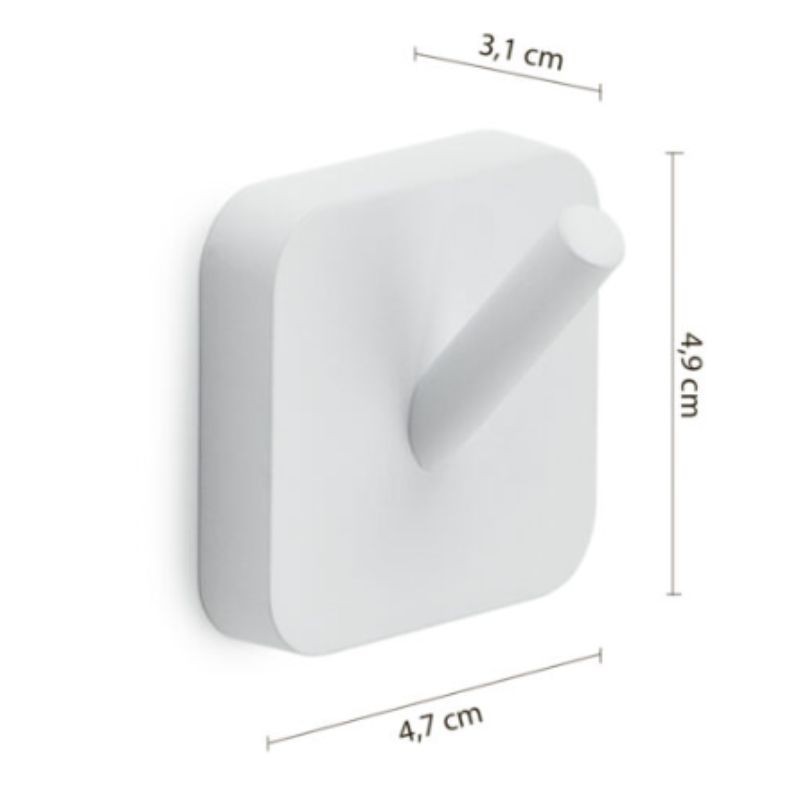 Colgador doble Tonga blanco mate 4,7x3,1x4,9 cm