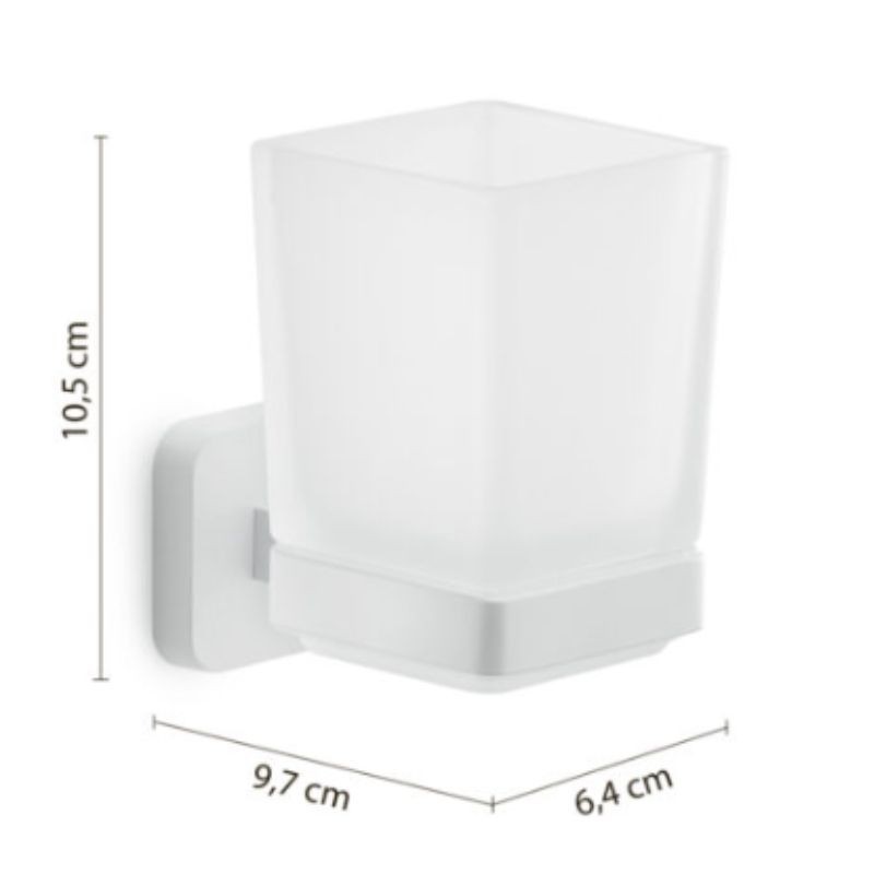 Portacepillos Tonga blanco mate 6,4x9,7x10,5 cm