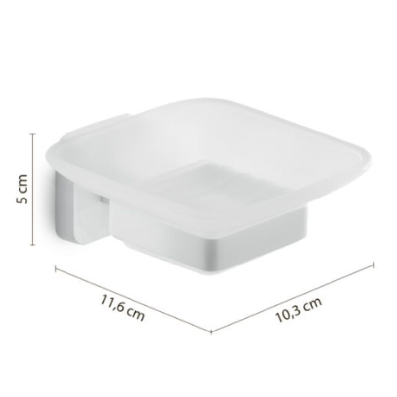 Jabonera Tonga blanco mate 10,3x11,6x5 cm