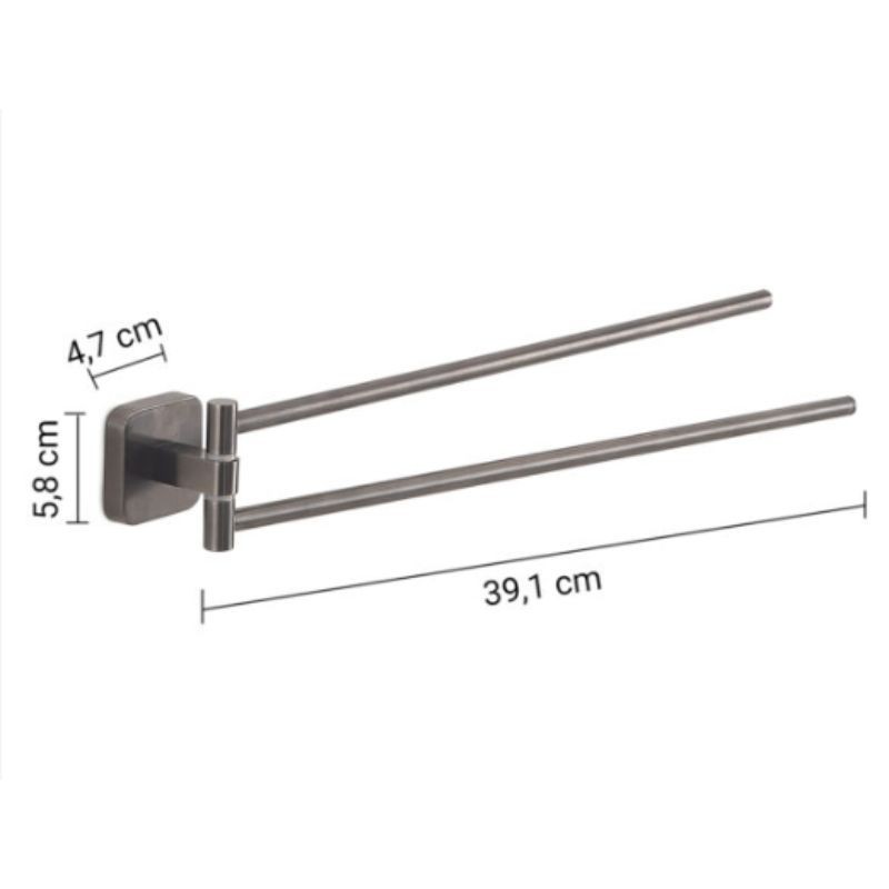 Toallero articulado Tonga Gun Metal 4,7x39,1x5,8 cm