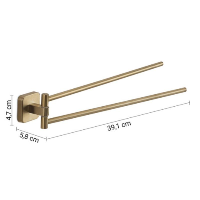 Toallero articulado Tonga oro mate 4,7x39,1x5,8 cm