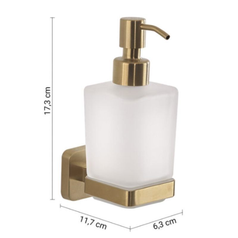 Dosificador jabón Tonga oro mate 6,3x11,7x17,3 cm