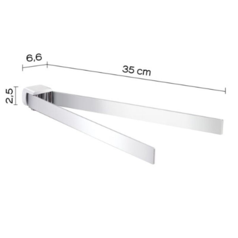Toallero articulado cromado 35 cm Pirenei | Ferrolan