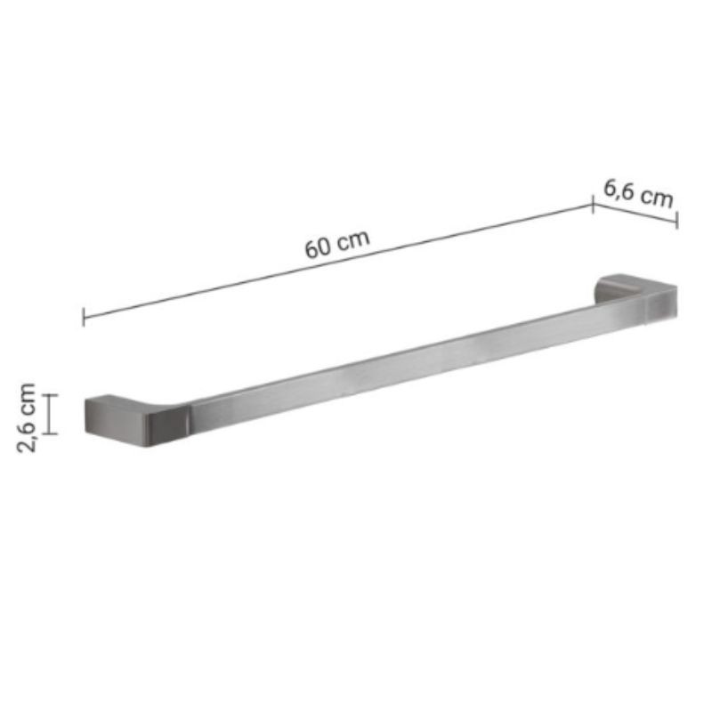 Portatoallas cromo cepillado 60 cm Pirenei | Ferrolan