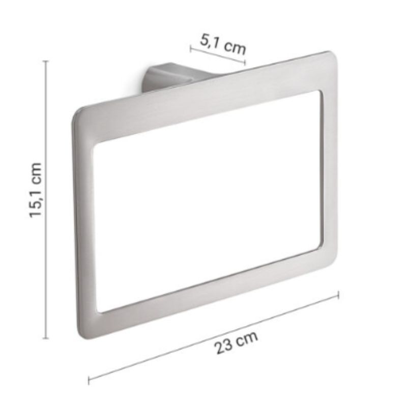Portatoallas argolla cromo cepillado Pirenei 23 cm | Ferrolan