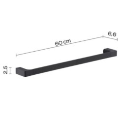 PIRENEI TOALLERO 60 CM NEGRO MATE
