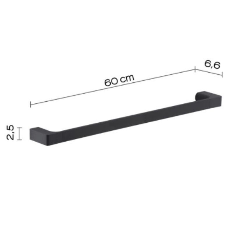 Portatoallas negro 60 cm Pirenei | Ferrolan
