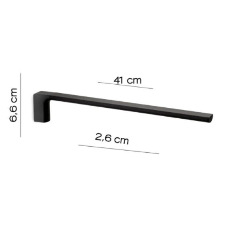 Toallero fijo negro mate Pirenei 26 cm | Ferrolan