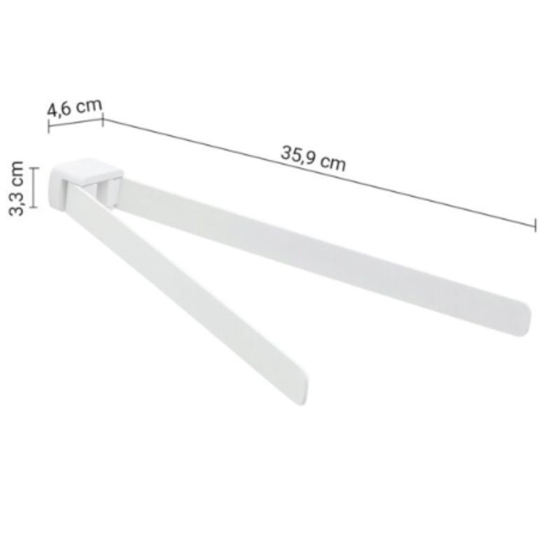 Toallero articulado blanco 35 cm Pirenei | Ferrolan