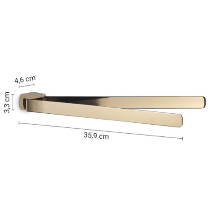 Toallero oro brillo 35 cm PVD Pirenei | Ferrolan