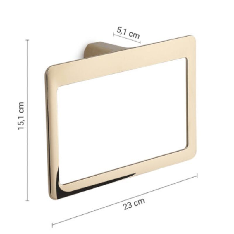 Portatoallas argolla oro brillo PVD Pirenei 23 cm | Ferrolan