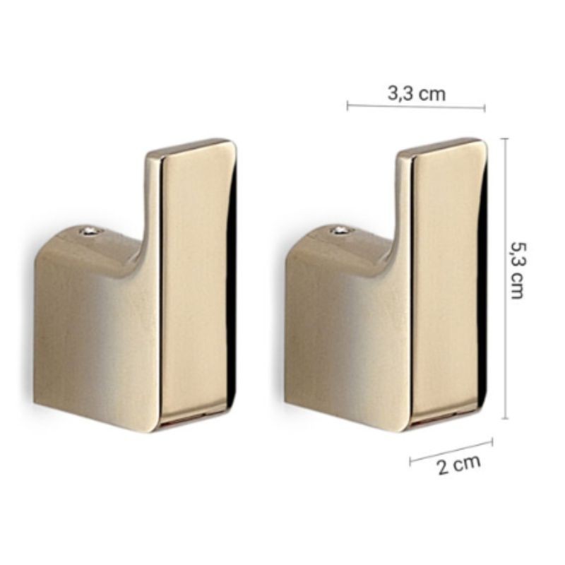 Colgadores oro brillo PVD x2 Pirenei | Ferrolan