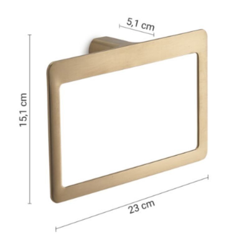 Portatoallas argolla oro mate PVD Pirenei 23 cm | Ferrolan