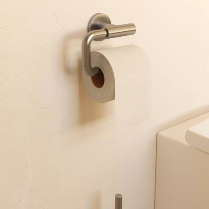 Portarrollos curvo con tapa Inox cepillado Architec S+ – Cosmic
