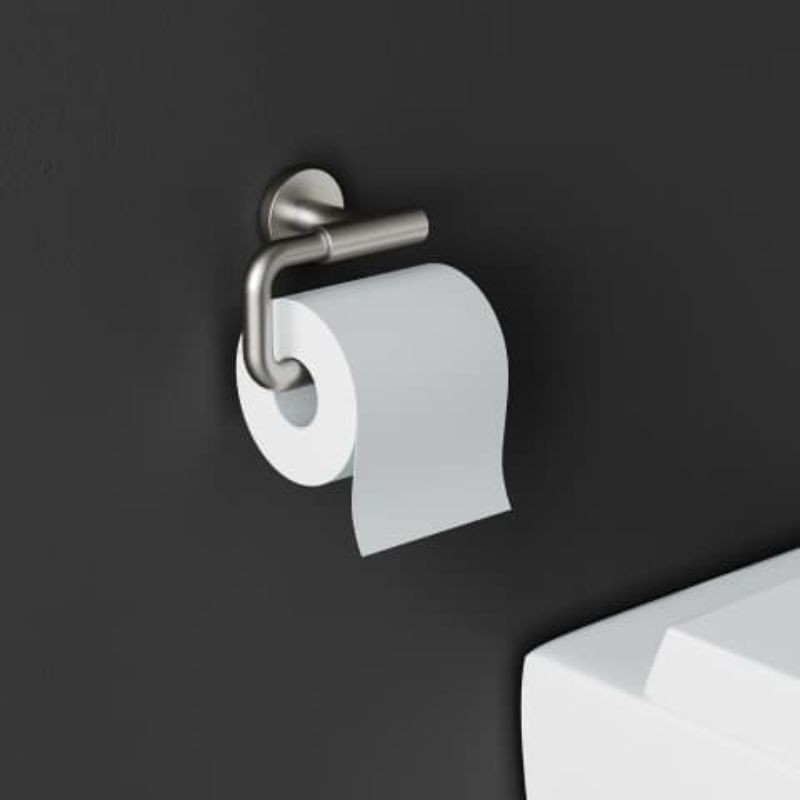 Portarrollos curvo con tapa Inox cepillado Architec S+ – Cosmic