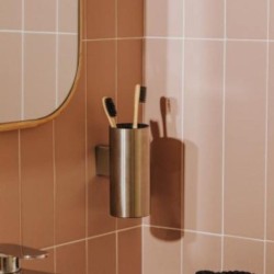 LOGIC PORTACEPILLOS PARED INOX CEPILLADO
