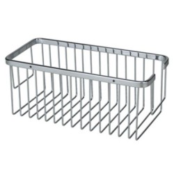 Jabonera rectangular acero inoxidable cromo 300x130x120 mm para baño