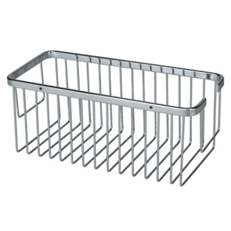 Jabonera rectangular acero inoxidable cromo 300x130x120 mm para baño