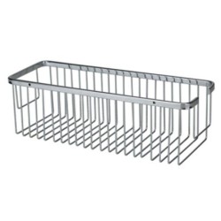 Jabonera rectangular acero inoxidable cromo 400x130x120 mm para baño