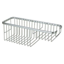 Jabonera rectangular doble nivel acero inoxidable cromo 400x130x120 mm para baño