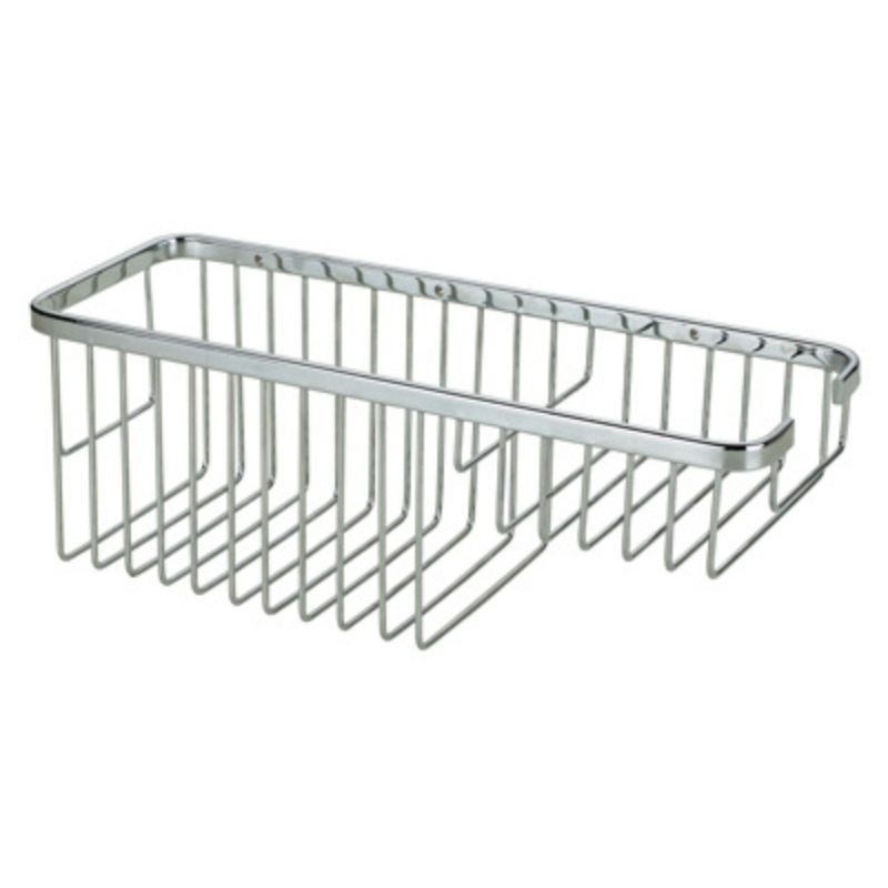 Jabonera rectangular doble nivel acero inoxidable cromo 400x130x120 mm para baño