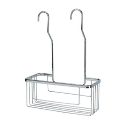 Jabonera colgar rectangular acero inoxidable cromo 280x125x390 mm para baño