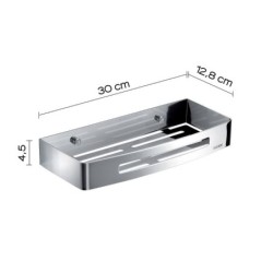 NERVA JABONERA RECTANGULAR INOX BRILLO