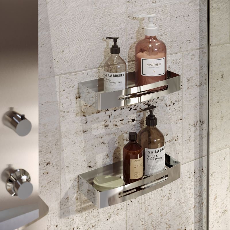 Nerva jabonera de ducha rectangular para ducha inox pulido 300X45X128 MM