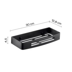 NERVA JABONERA RECTANGULAR NEGRO MATE