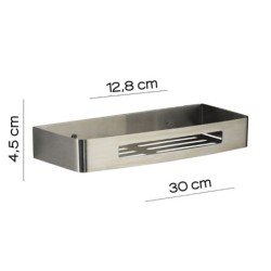 NERVA JABONERA RECTANGULAR NÍQUEL CEPILLADO
