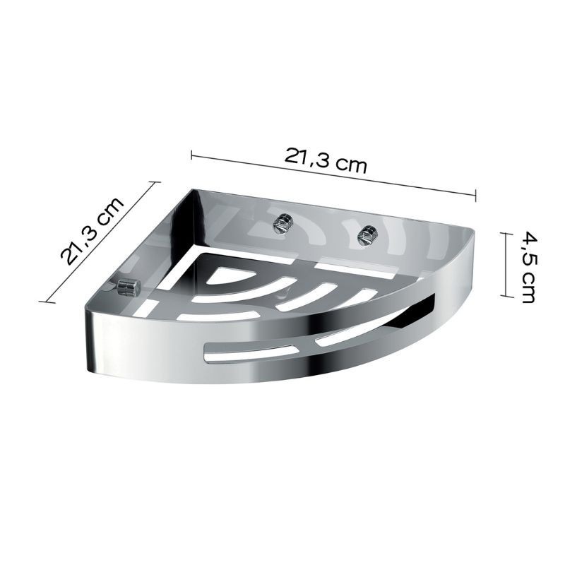 Nerva jabonera de ducha angular para ducha inox pulido 210x210x45 mm