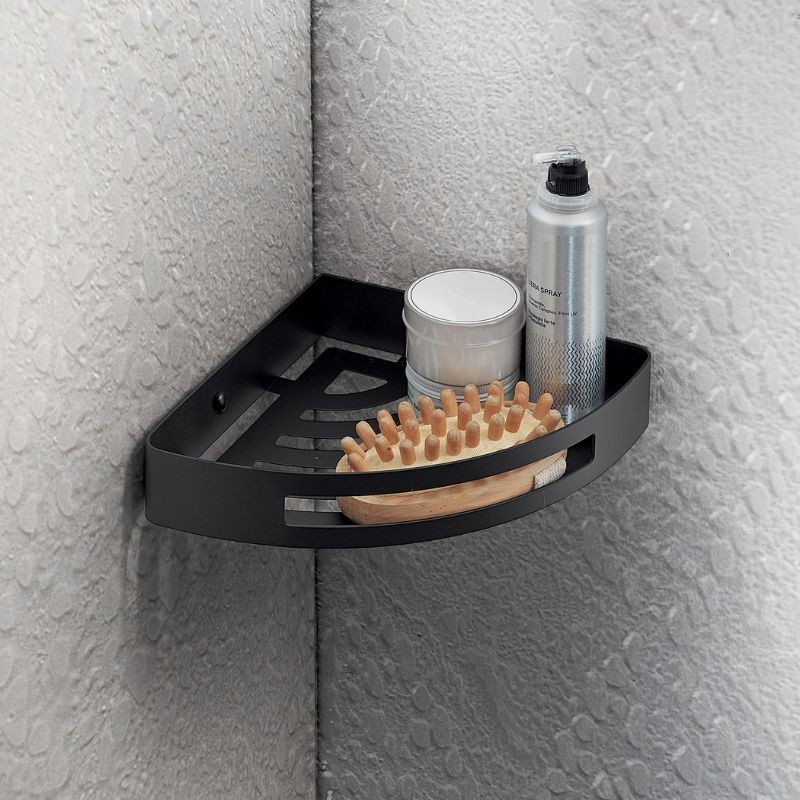 Nerva jabonera de ducha angular para ducha negro mate 210x210x45 mm