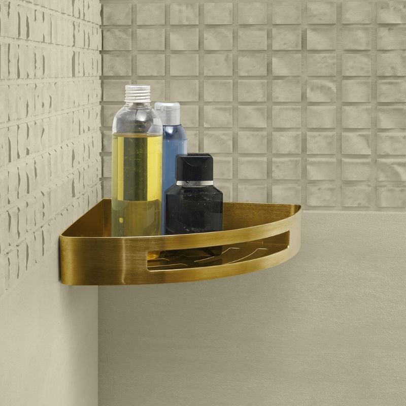 Nerva jabonera de ducha angular para ducha oro mate 210x210x45 mm