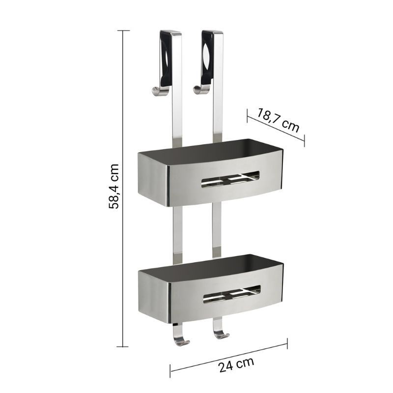 Nerva jabonera de ducha para colgar para ducha inox pulido 584X240X187 MM