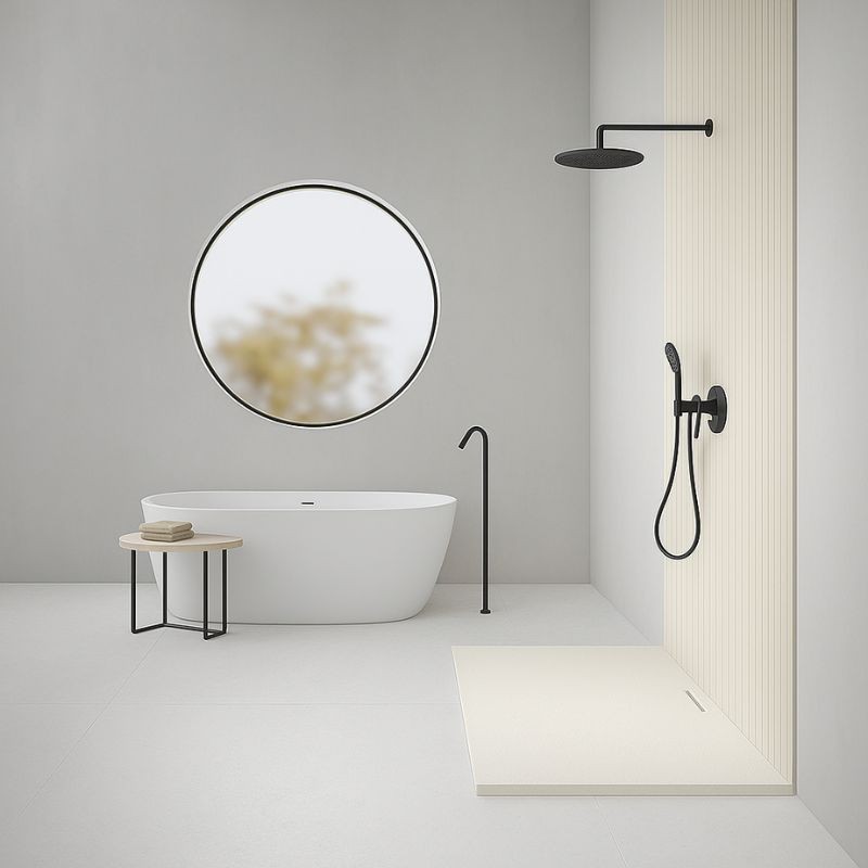 PLATO DUCHA TRACE BLANCO ROTO 100X90
