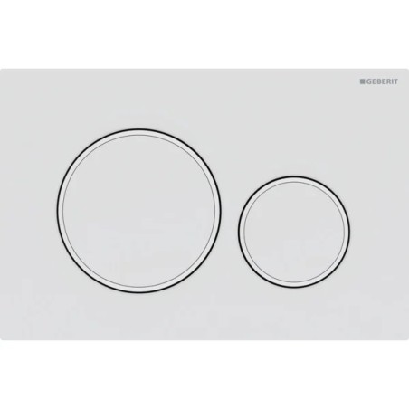 Plaque Chasse D'Eau Geberit Sigma 20 Blanc – Bouton Double Débit, Easy Clean & Silencieux