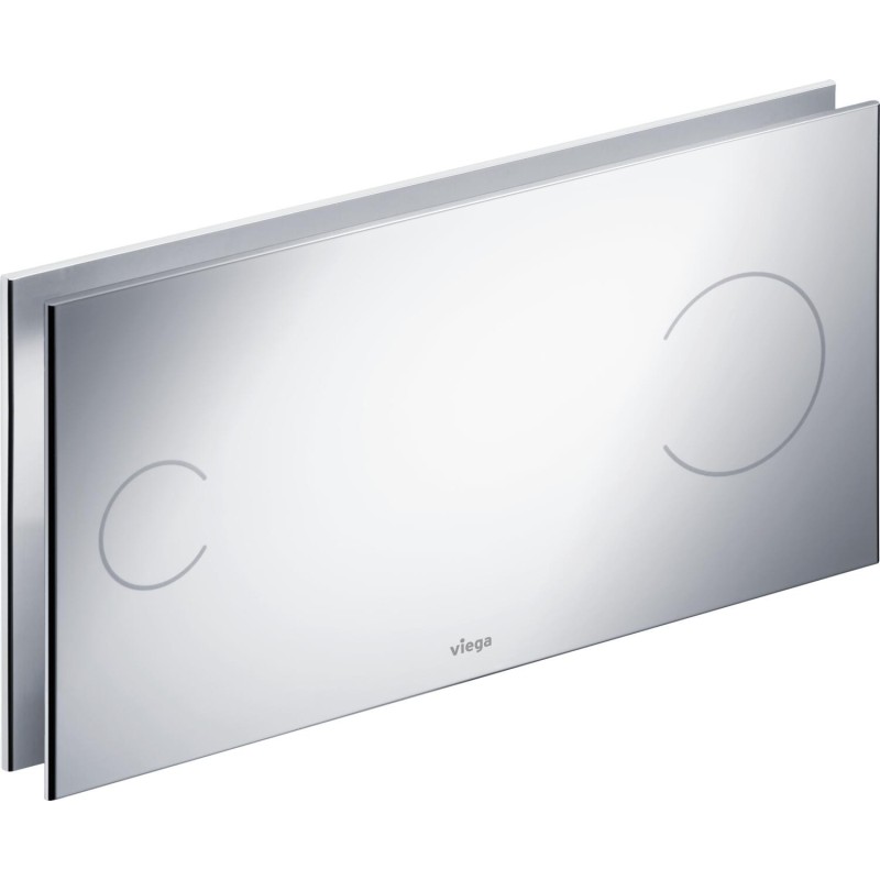 Pulsador manual Visign for More 100, metal y cristal, doble descarga, cisternas empotradas