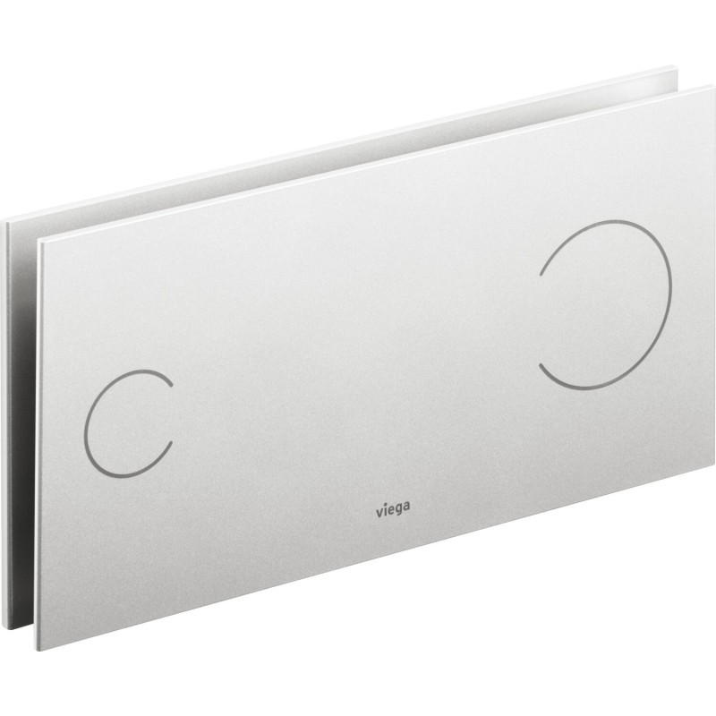 Pulsador manual Visign for More 100, metal y cristal, doble descarga, cisternas empotradas