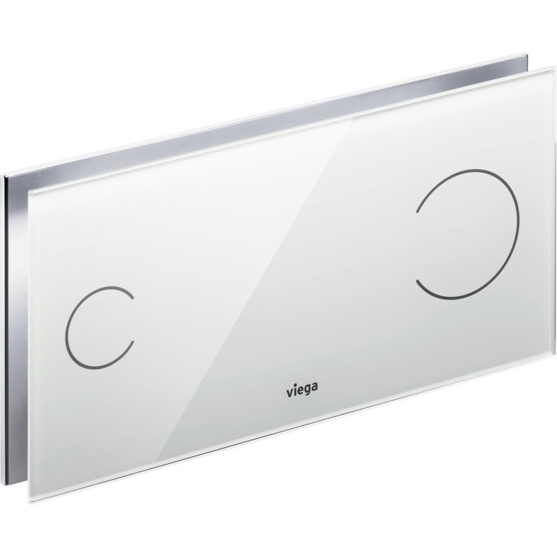 Pulsador manual Visign for More 100, metal y cristal, doble descarga, cisternas empotradas
